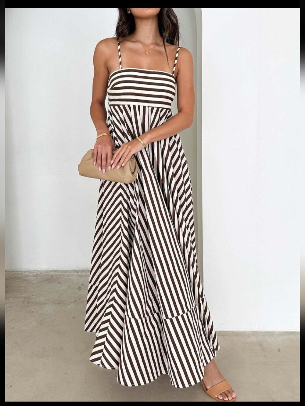 Commense spagehtti straps maxi dress
